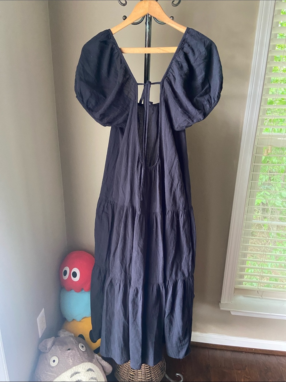 Honorine 100% Cotton Black Tiered Elodie Midi Maxi Dress Size S - Picture 2 of 6